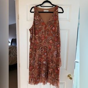 Idllywind Tan and Red Floral Dress